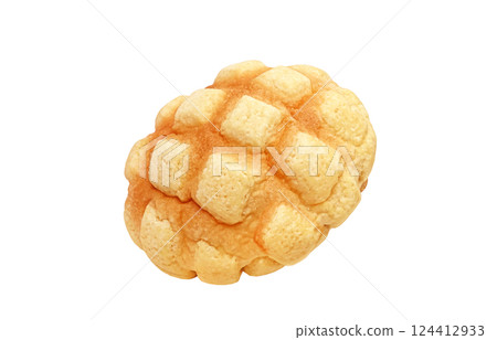 Melon bread illustration realistic white background 124412933