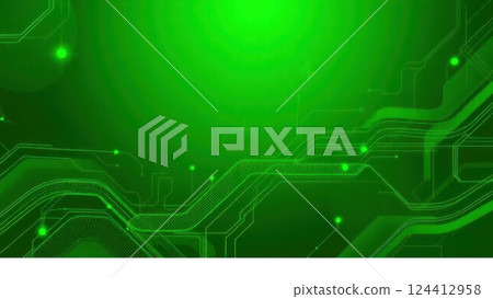 a close up of a green and black background with a green light 124412958