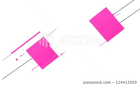 there is a pink and black geometric background with a black and white cat there is a pink and black geometric background with a black and white cat 124412959