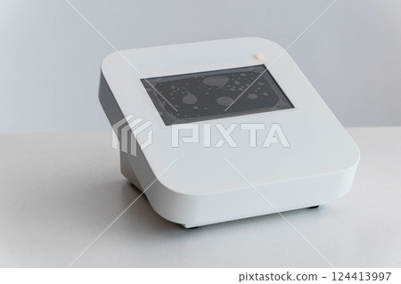Modern Digital Laboratory Equipment Displaying Scientific Graphical Interface on Screen Modern Digital Laboratory Equipment Displaying Scientific Graphical Interface on Screen 124413997