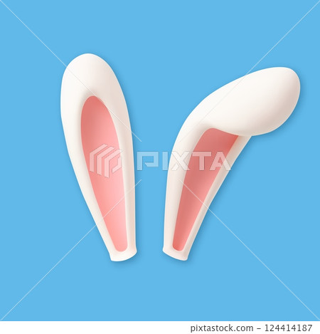 3D rabbit ears on an isolated background. 3D rabbit ears on an isolated background. 124414187