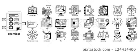 A series of icons for a chemical company A series of icons for a chemical company 124414400