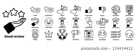 A collection of icons for a social media app 124414412