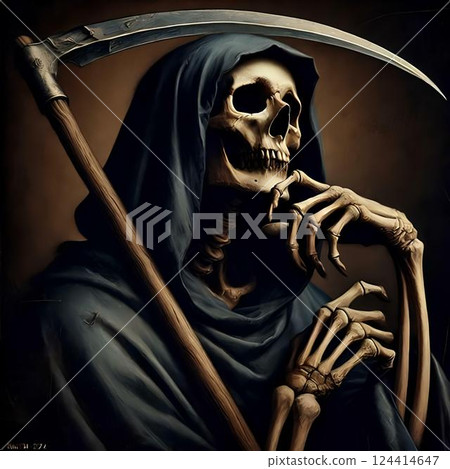 the grim reaper who personifies death in the baroque style the grim reaper who personifies death in the baroque style 124414647