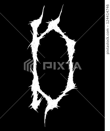 Metal music band font. White letter on black background. Metal music band font. White letter on black background. 124414746