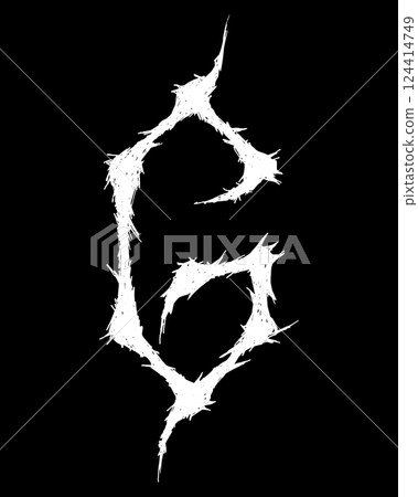 Metal music band font. White letter on black background. Metal music band font. White letter on black background. 124414749