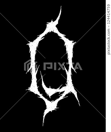 Metal music band font. White letter on black background. Metal music band font. White letter on black background. 124414759