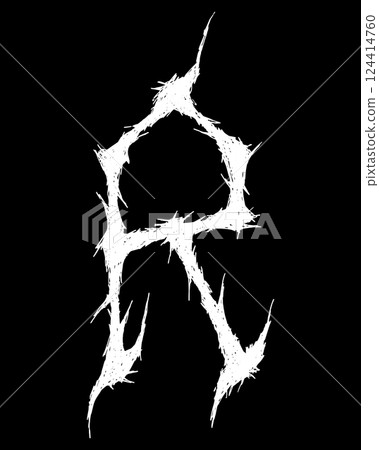 Metal music band font. White letter on black background. Metal music band font. White letter on black background. 124414760