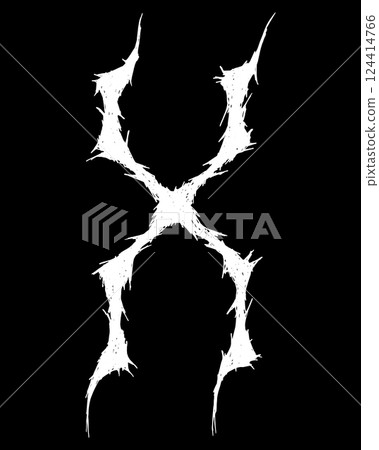 Metal music band font. White letter on black background. Metal music band font. White letter on black background. 124414766