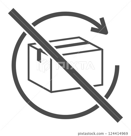 紙板線圖的向量圖示圖示,表示行李或產品無法退回 紙板線圖的向量圖示圖示,表示行李或產品無法退回 124414969