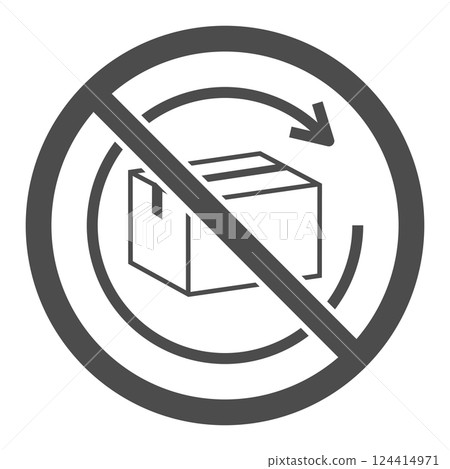 A vector icon illustration of a cardboard line drawing that indicates that luggage or products cannot be returned A vector icon illustration of a cardboard line drawing that indicates that luggage or products cannot be returned 124414971