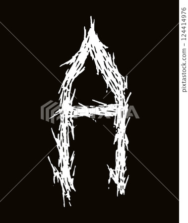 Metal music band font. White letter on black background. Metal music band font. White letter on black background. 124414976