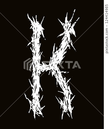Metal music band font. White letter on black background. Metal music band font. White letter on black background. 124414985