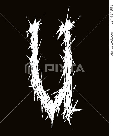 Metal music band font. White letter on black background. Metal music band font. White letter on black background. 124414995