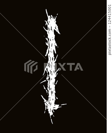 Metal music band font. White letter on black background. 124415001