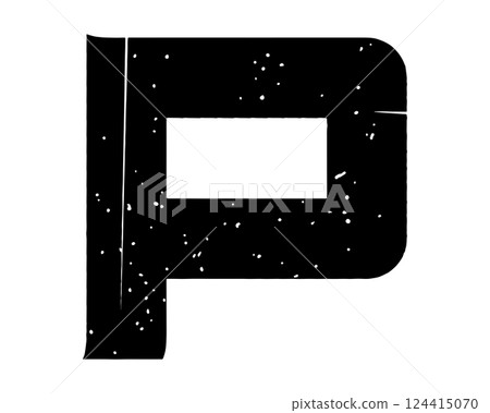 Grungy vector font. Art lettering. 124415070