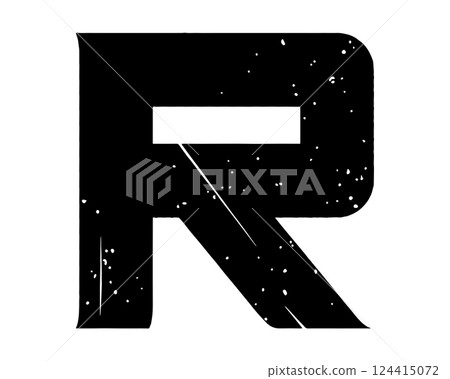 Grungy vector font. Art lettering. 124415072