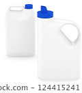 Blank plastic bottles on a white background. 3d rendering. 124415241