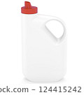 Plastic bottle of detergent on a white background. 3d rendering. 124415242