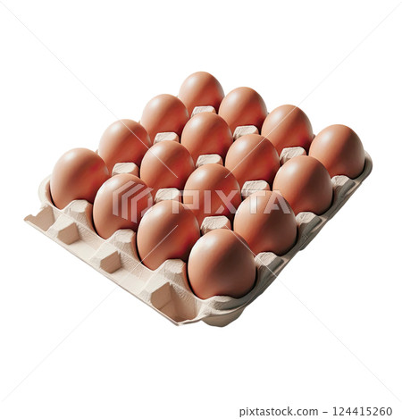 Organic brown eggs in egg tray or carton. Poultry eggs in food or breakfast carton. Organic brown eggs in egg tray or carton. Poultry eggs in food or breakfast carton. 124415260