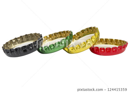 Bottle metal cap for beer or soda isolated on the white background 124415359