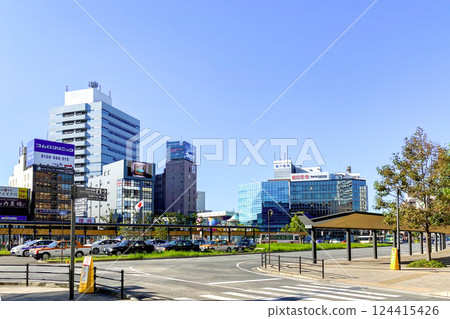 Oita Station Central Exit and Rotary Square in front of the station Oita Station Central Exit and Rotary Square in front of the station 124415426