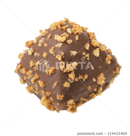 Luxury artisan waffle candy in chocolate with filling isolated on the white Luxury artisan waffle candy in chocolate with filling isolated on the white 124415469