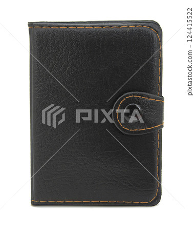 Leather personal office notebook isolated on the white Leather personal office notebook isolated on the white 124415522
