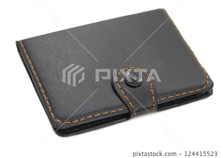Leather personal office notebook isolated on the white Leather personal office notebook isolated on the white 124415523