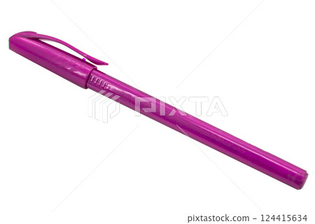 Blue ballpoint pen school write isolated on the white background Blue ballpoint pen school write isolated on the white background 124415634