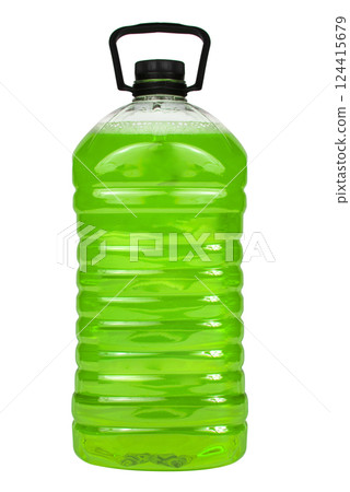 windshield washer fluid in canister isolated on white background. Antifreeze for car screen wash. windshield washer fluid in canister isolated on white background. Antifreeze for car screen wash. 124415679