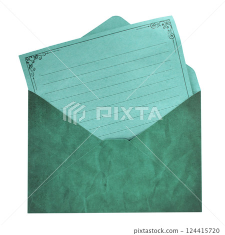 Craft envelope letter with blank sheet isolated on the white background 124415720