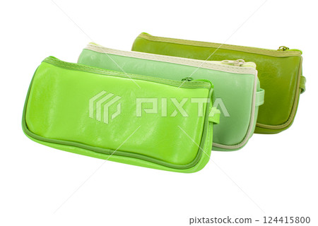 Pen pencil long leather case for school isolated on the white background 124415800