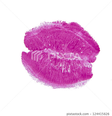 Kiss lipstick track makeup concept love isolated on the white Kiss lipstick track makeup concept love isolated on the white 124415826