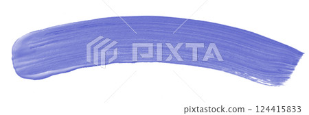 Acrylic blue paint brush track blank art isolated on the white background 124415833