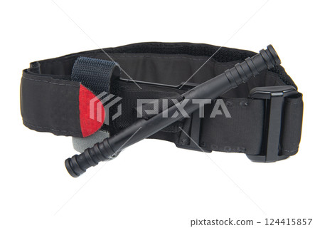 Medical tourniquet for stopping blood isolated on the white 124415857