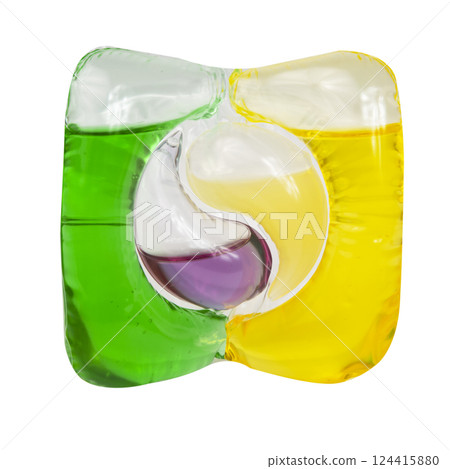 washing powder for colored laundry in a capsule cleaning gel isolated on white background washing powder for colored laundry in a capsule cleaning gel isolated on white background 124415880