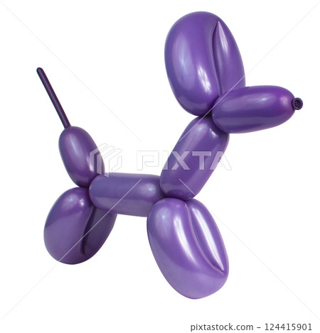 Party festive balloon dog twisting modeling isolated on the white background Party festive balloon dog twisting modeling isolated on the white background 124415901