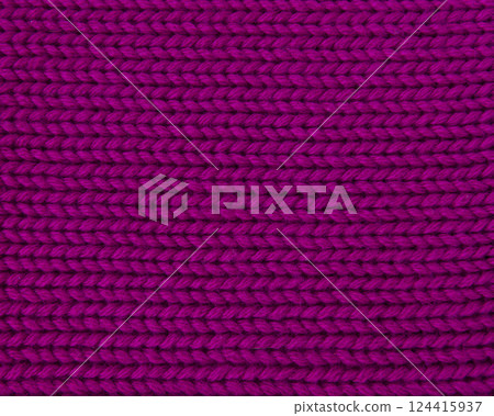 Woolen pink knitted warm texture fabric background 124415937