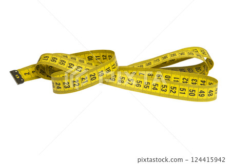Tape measure lenght isolated on the white background Tape measure lenght isolated on the white background 124415942