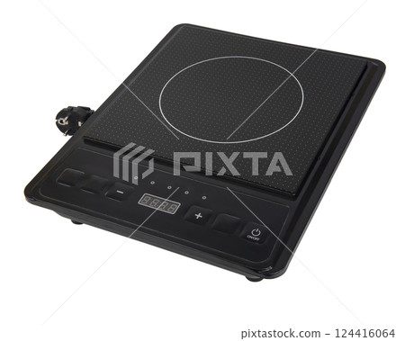 Induction cooker plate isolated on white background Induction cooker plate isolated on white background 124416064