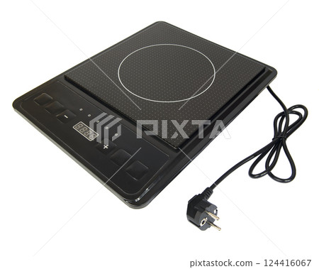 Induction cooker plate electric isolated on white background 124416067
