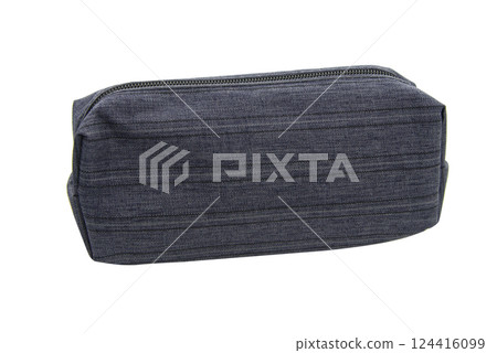 Cosmetic or pencil pen case container isolated on the white background Cosmetic or pencil pen case container isolated on the white background 124416099