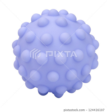 Rubber massage ball toy isolated on the white background 124416107