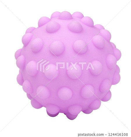 Rubber massage ball toy isolated on the white background Rubber massage ball toy isolated on the white background 124416108