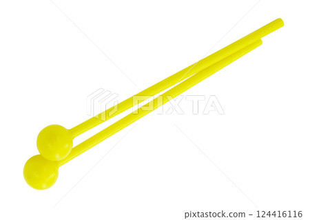 Toy colorful drumsticks isolated on the white background Toy colorful drumsticks isolated on the white background 124416116