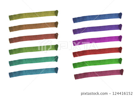 Sketch paint stroke line colorful art element isolated on the white background 124416152