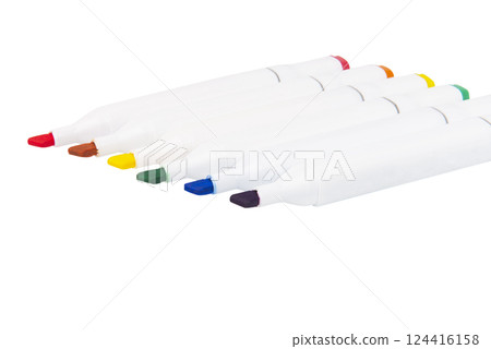 Marker pens for sketching multicolor isolated on the white background Marker pens for sketching multicolor isolated on the white background 124416158