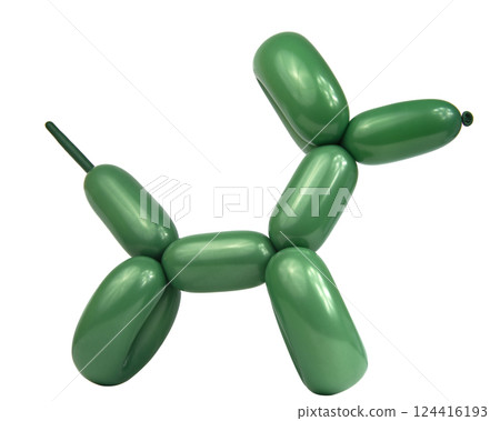 Bright balloon dog toy isolated on the white background 124416193