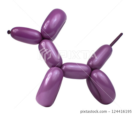 Bright balloon dog toy isolated on the white background 124416195